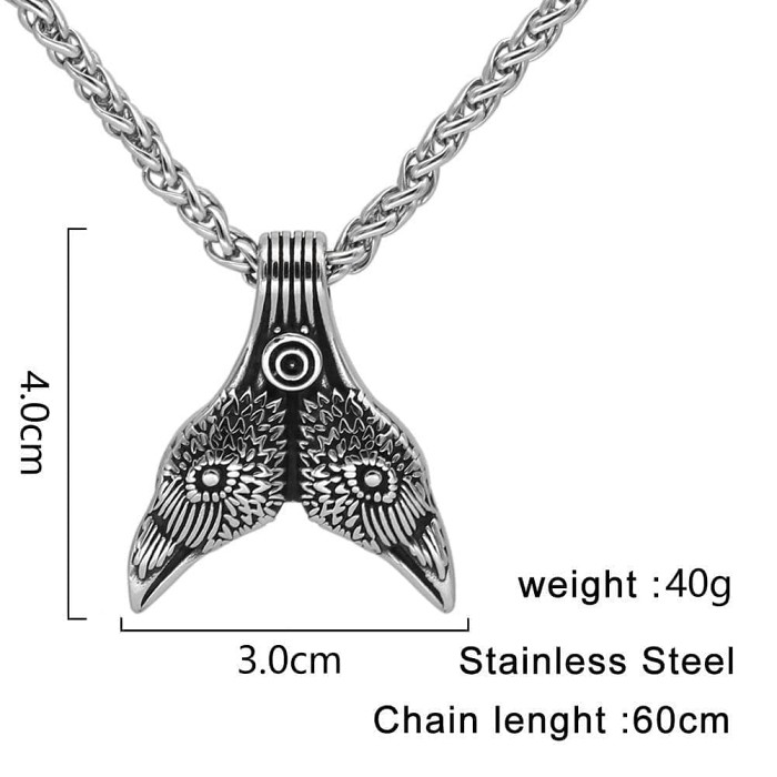 Vikings Nordic Raven Stainless Steel Necklace