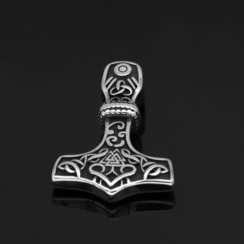 Vikings Mjolnir & Valknut Stainless Steel Necklace