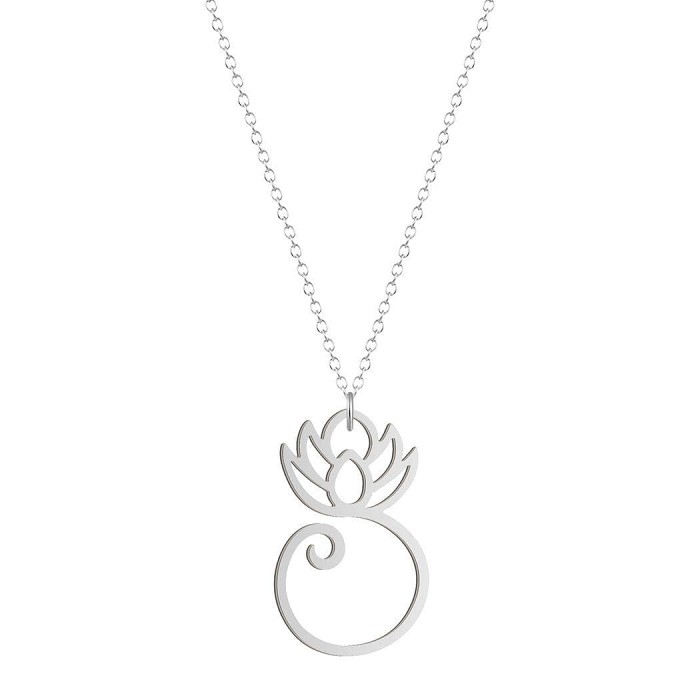Ancient Egyptian Lotus Stainless Steel Necklace