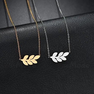 Ancient Greece Laurel Solid Stainless Steel Necklace