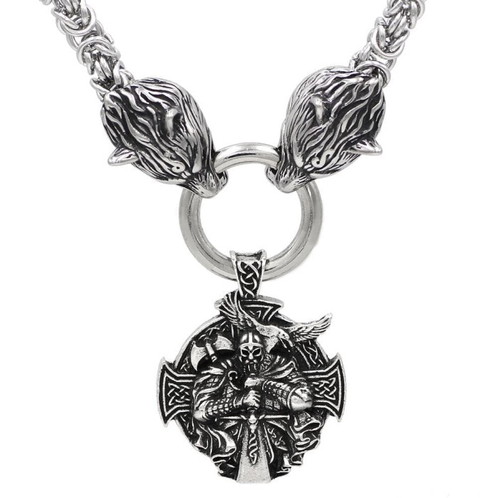 Vikings Odin's Wolf Chain Stainless Steel Necklace