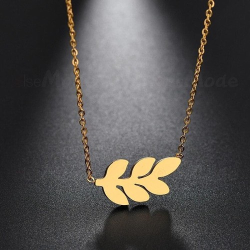 Ancient Greece Laurel Solid Stainless Steel Necklace