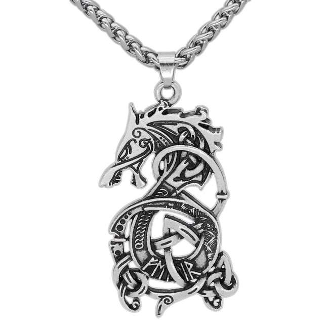 Vikings Fenrir The Monster Wolf Stainless Steel Necklace