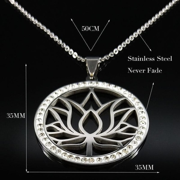 Ancient Egypt Lotus Flower Stainless Steel Necklace