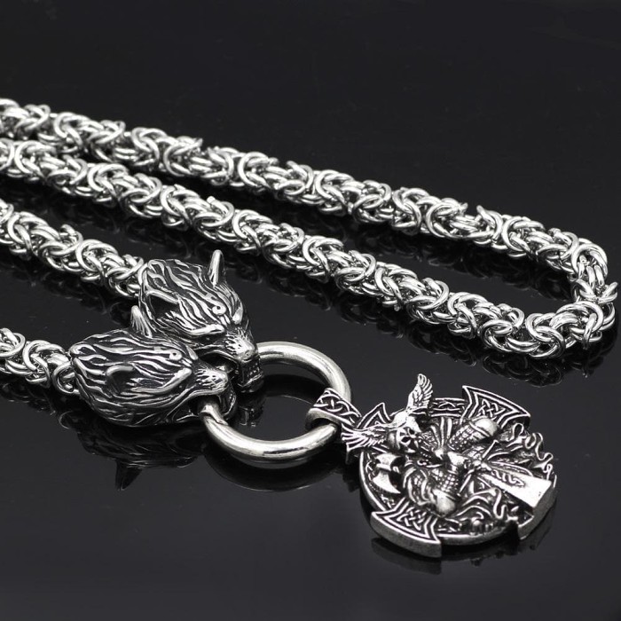 Vikings Odin's Wolf Chain Stainless Steel Necklace