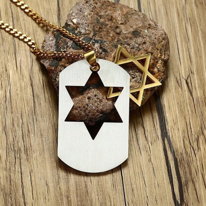 Templar Six-Pointed Star Stainless Steel Necklace