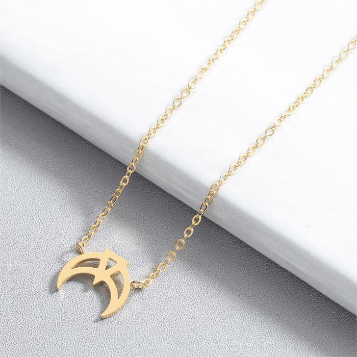 Wiccan Moon Stainless Steel Pendant Necklace