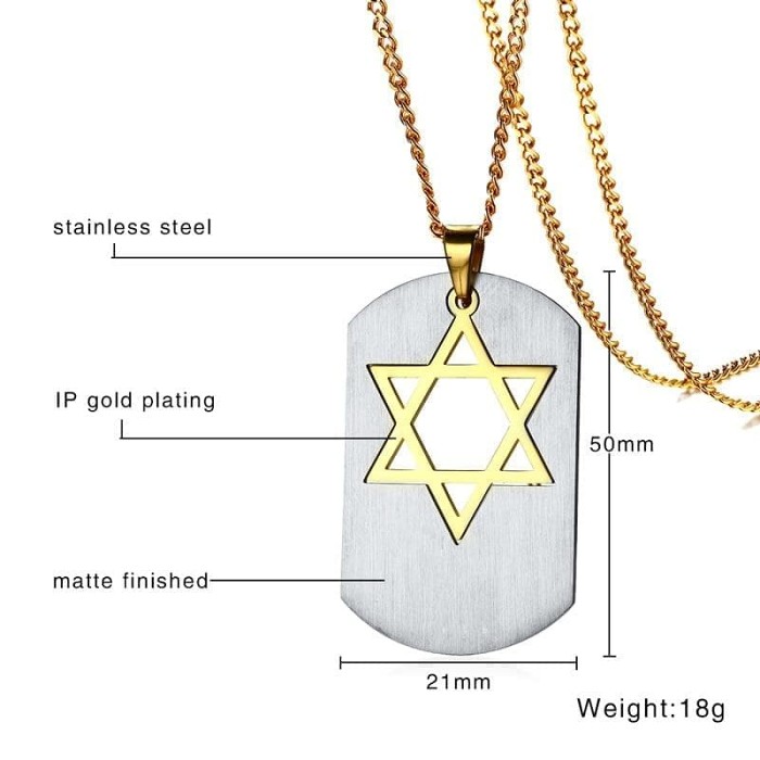 Templar Six-Pointed Star Stainless Steel Necklace