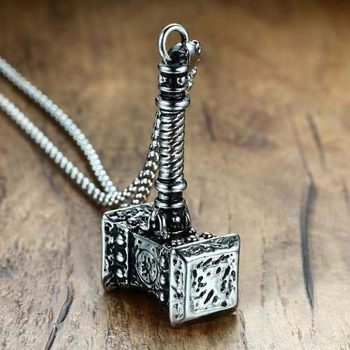 Vikings Thor's Hammer Stainless Steel Pendant Necklace