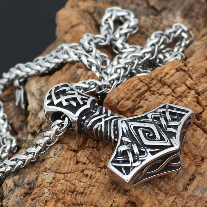 Vikings Thor's Hammer Stainless Steel Necklace