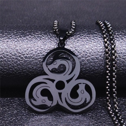 Celtic Spiral Triskele Stainless Steel Necklace