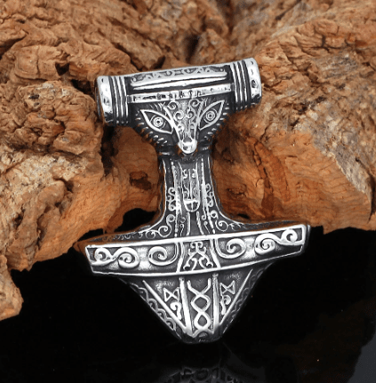 Vikings Raven Mjölnir Pendant Necklace