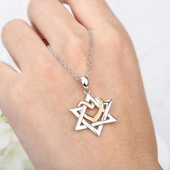 Freemasonic Six-Pointed-Star 925 Sterling Silver Necklace