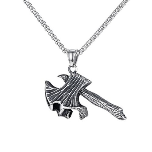 Viking Weapon Nordic Axe Stainless Steel Necklace