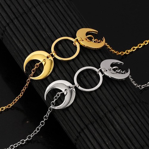 Wiccan Triple Moon Phase Stainless Steel Necklace