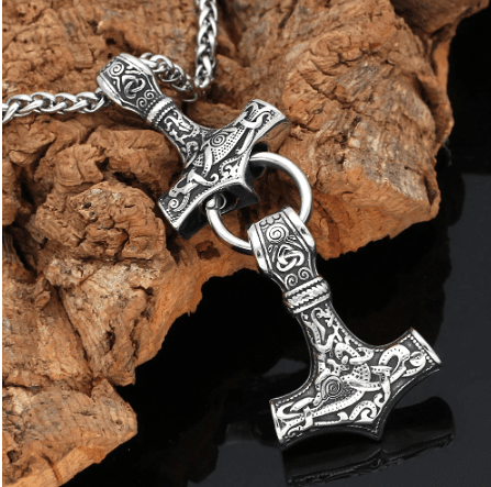 Vikings Mjolnir Stainless Steel Pendant Necklace