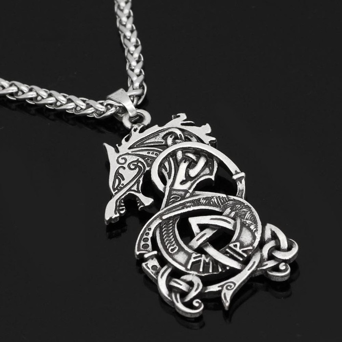 Vikings Fenrir The Monster Wolf Stainless Steel Necklace