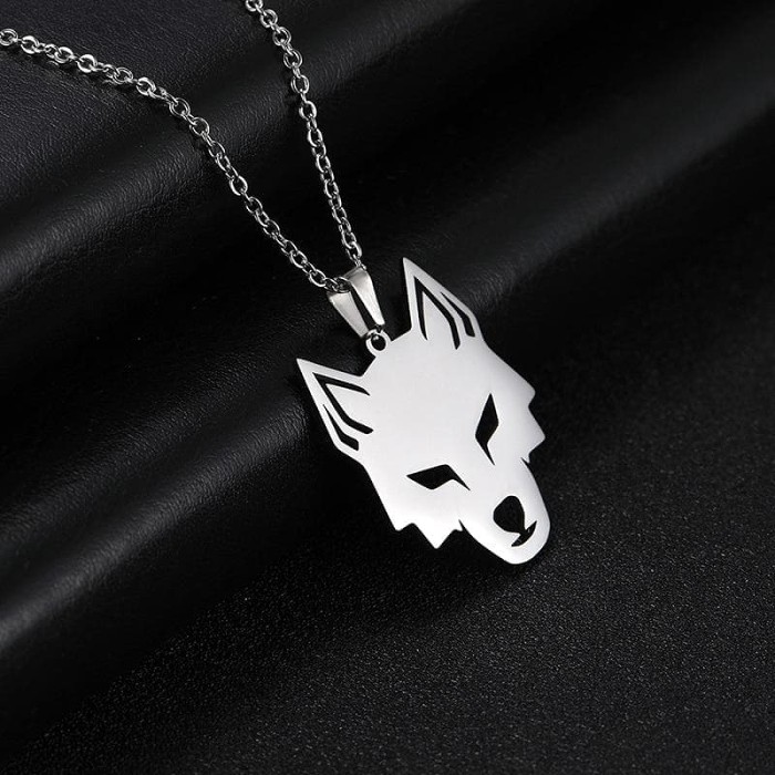 Viking Fenrir Nordic Wolf Stainless Steel Necklace