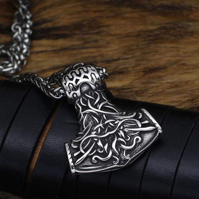 Vikings Mjolnir Stainless Steel Chain Necklace