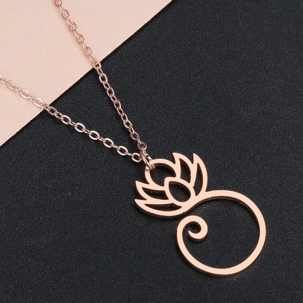 Ancient Egyptian Lotus Stainless Steel Necklace