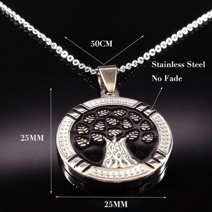 Viking Tree of Life Solid Stainless Steel Necklace