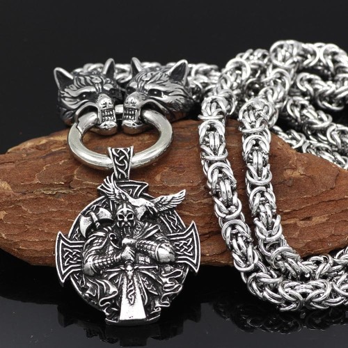 Vikings Odin's Wolf Chain Stainless Steel Necklace
