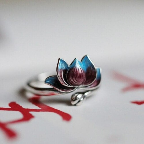 Ancient Egyptian Flower Lotus Adjustable Ring