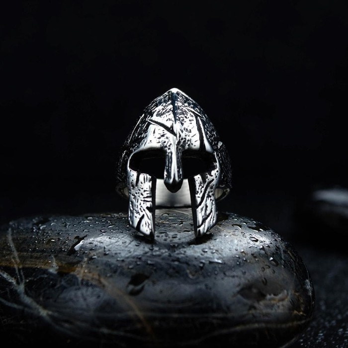 Greek Spartan Helmet Stainless Steel Ring