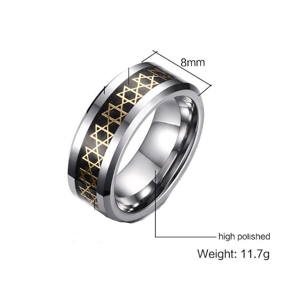 Ancient Greece Six Pointed Star Stainless Steel Ring