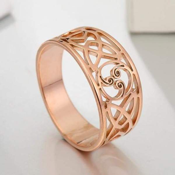 Celtic Triple Spiral Triskele  Stainless Steel Ring