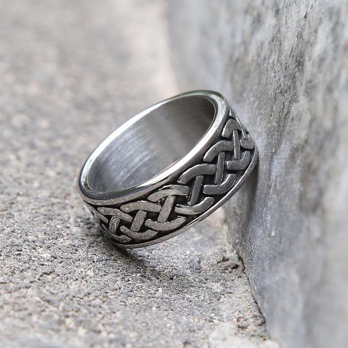 Celtic Loop Eternity Knot Stainless Steel Ring
