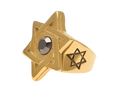 Freemasonic Star of David Stainless Steel Ring