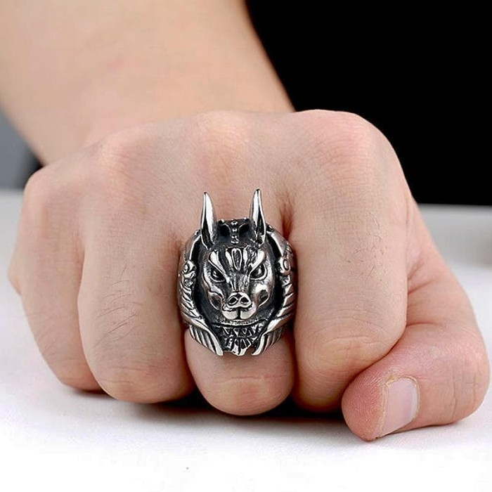 Ancient Greece God of Death Stainless Steel Ring