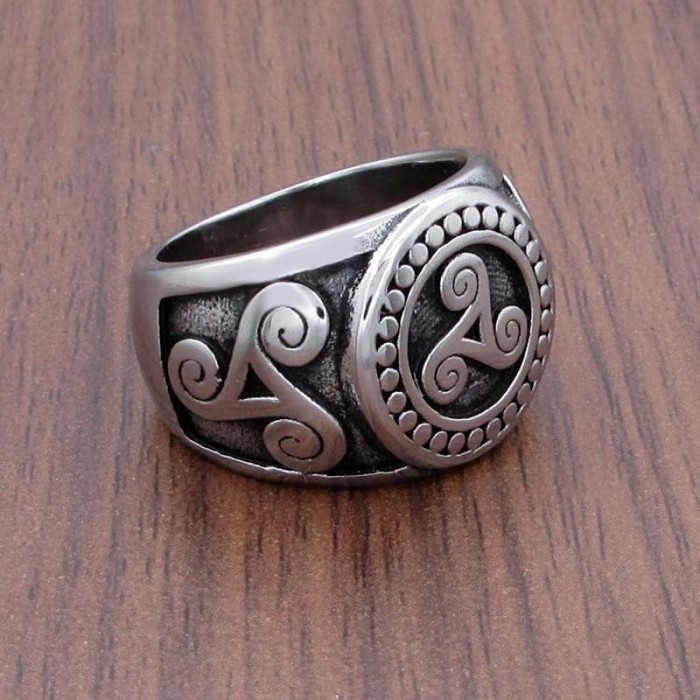 Viking Nordic Triskele Stainless Steel Ring