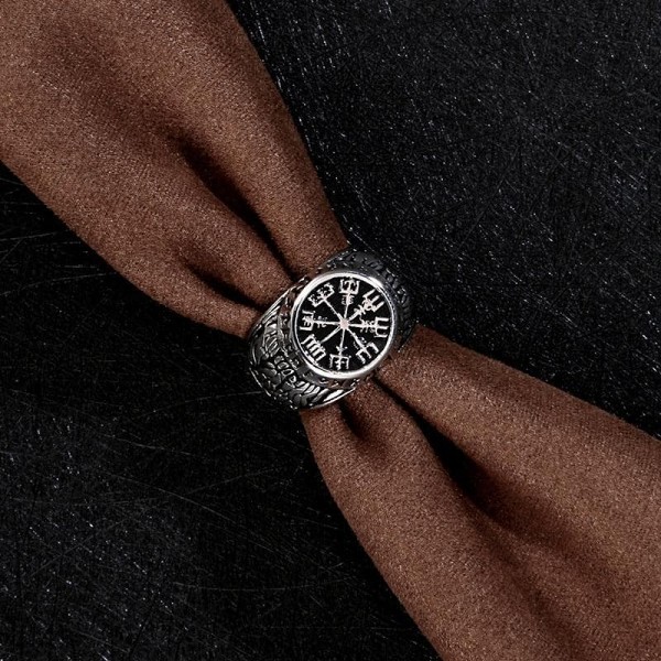 Viking Norse Odin Helm of Awe Stainless Steel Ring