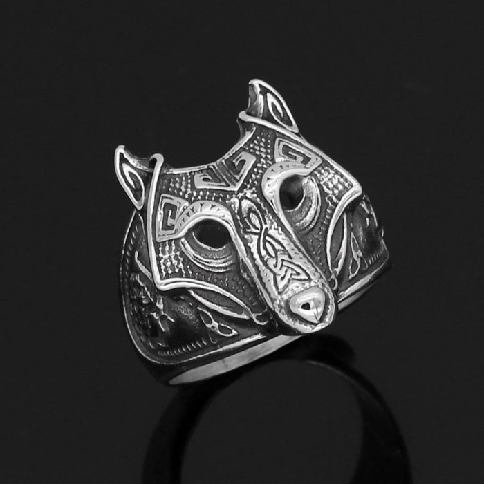 Vikings Fenrir Wolf Stainless Steel Ring