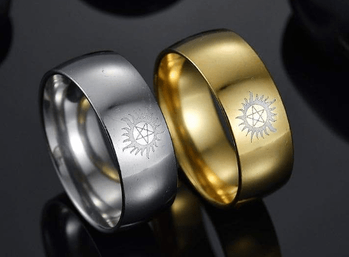 Wiccan Sun Pentagram Stainless Steel 316 Ring