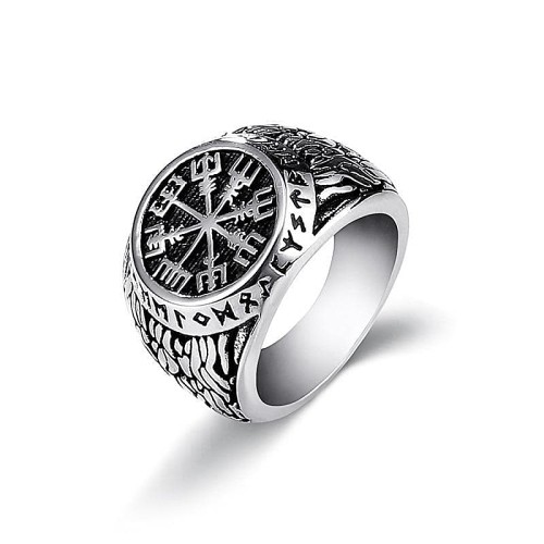 Viking Norse Odin Helm of Awe Stainless Steel Ring