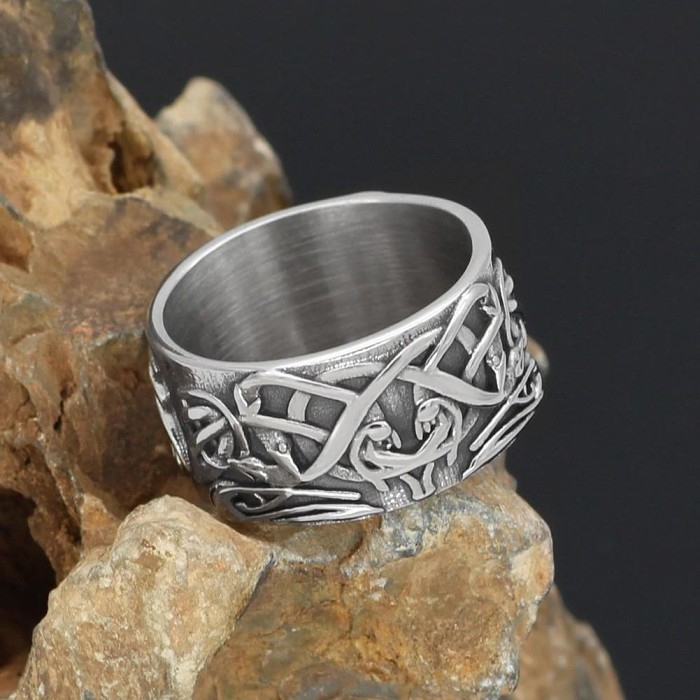 Celtic Ornament Knot Amulet Stainless Steel Ring