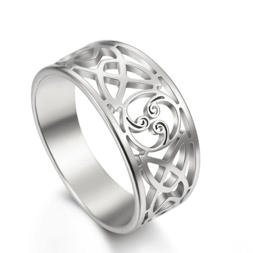 Celtic Triple Spiral Triskele  Stainless Steel Ring