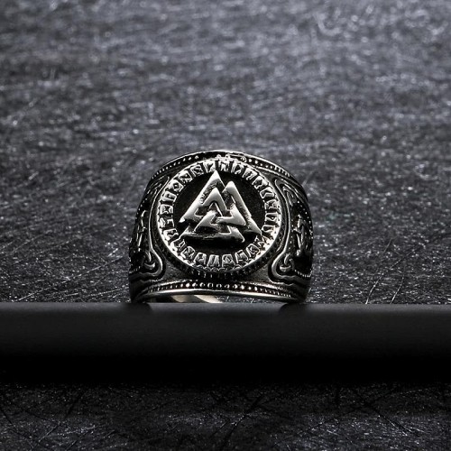 Viking Nordic Odin's Valknut Stainless Steel Ring