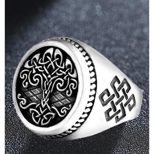 Viking Ygdrassil Nordic Tree Stainless Steel Ring