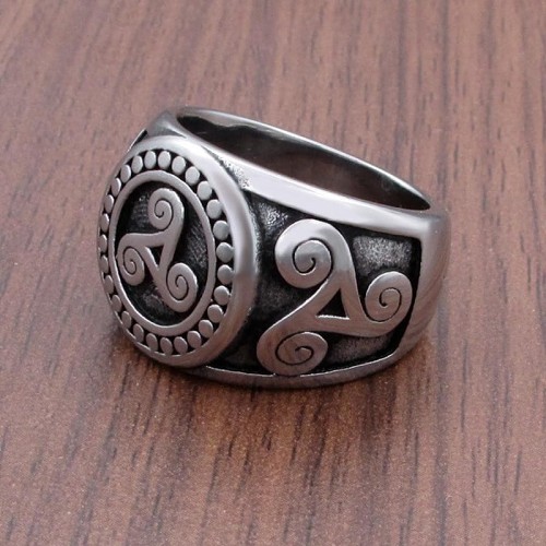 Viking Nordic Triskele Stainless Steel Ring