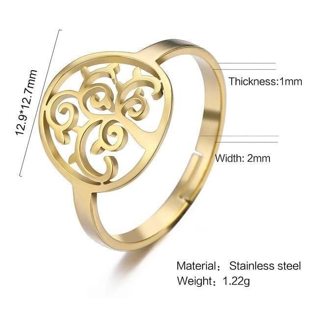 Vikings Yggdrasil Stainless Steel Adjustable Ring