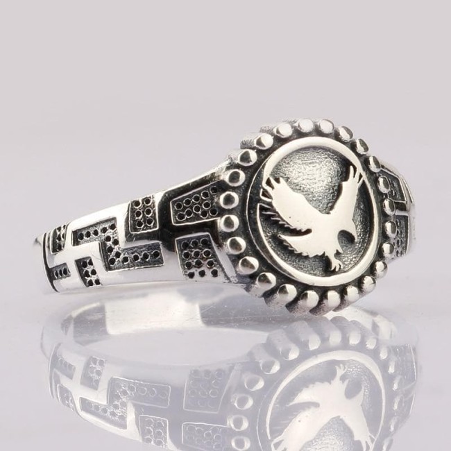 Native American Bird Eagle S925 Sterling Silver Ring