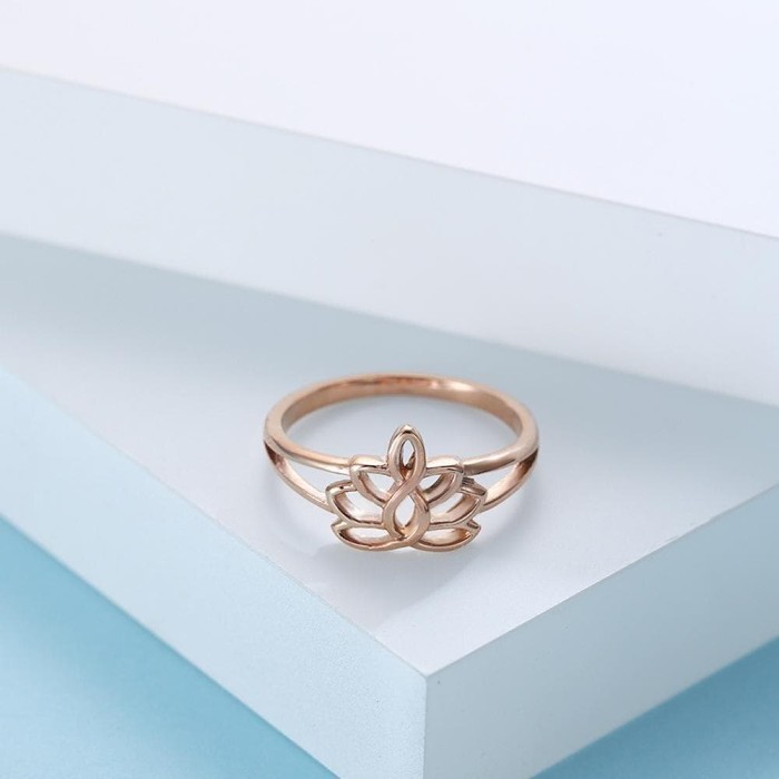 Ancient Egypt Lotus Stainless Steel Ring