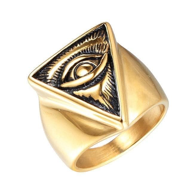 Ancient Egypt Eye of Providence Stainless Steel Ring