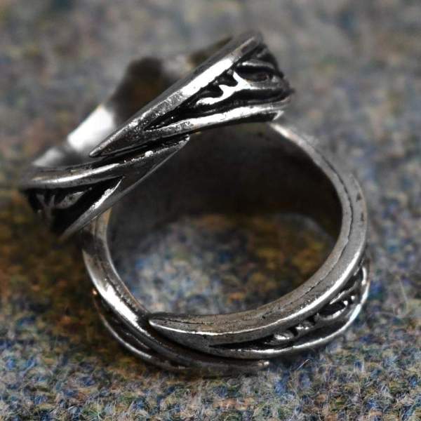 Vikings Runic Alphabet Dragon Knotwork Pewter Ring