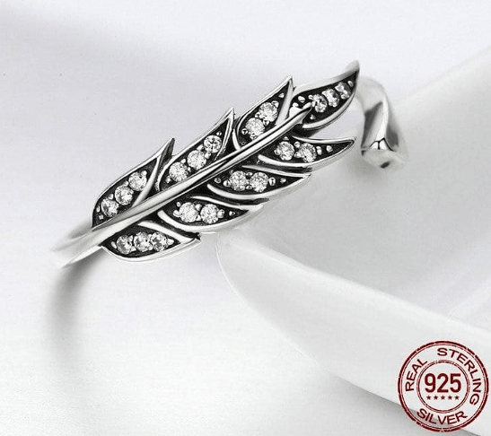 Native American Feather 925 Sterling Silver Ring