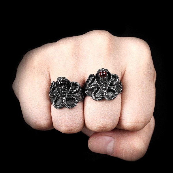 Ancient Egypt Cobra Uraeus Stainless Steel Ring